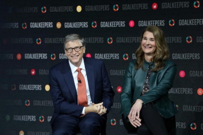 Bill et Melinda Gates lors d'un événement au Lincoln Center, à New York, le 26 septembre 2018. Ludovic MARIN / AFP