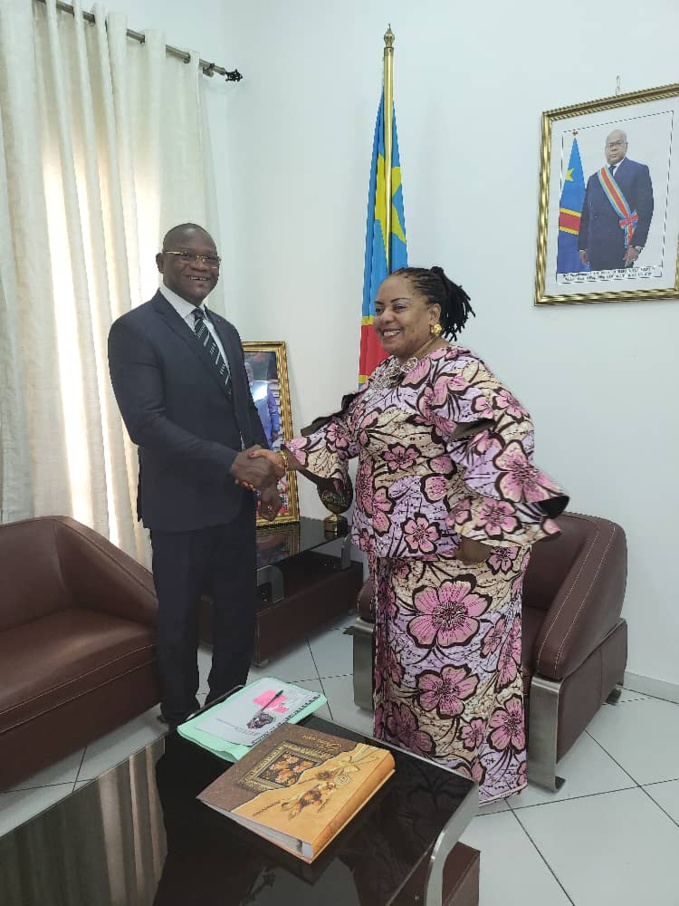 La ministre congolaise de la culture Catherine Kathunga Furaha a reçu en audience, l'ambassadeur Metch Adjé Silas de la Côte d'Ivoire en Rdc