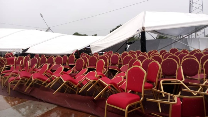 Une vue des installations, après le passage de la grande pluie dans le village de Bédié